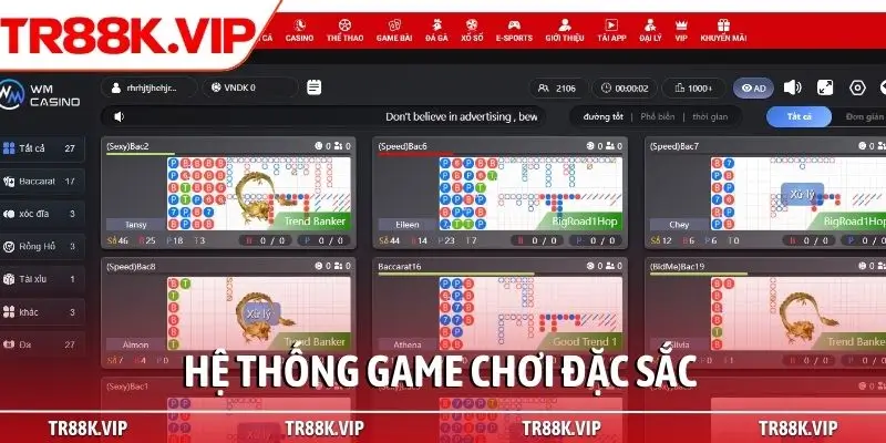 Hệ thống game chơi đặc sắc