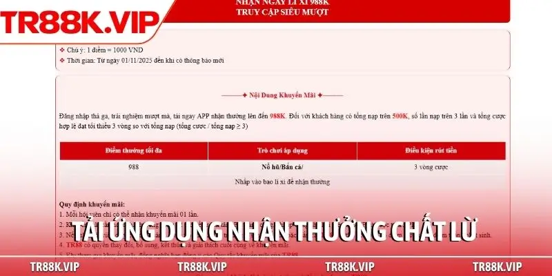 Tải ứng dụng nhận thưởng chất lừ