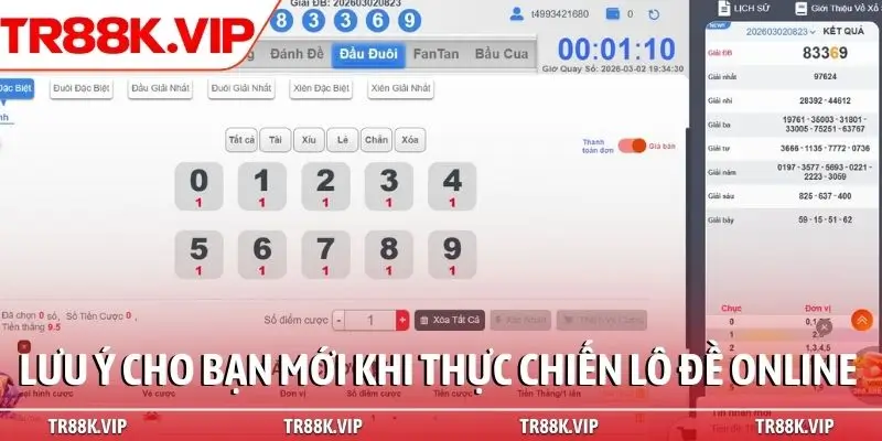 Lưu ý cho bạn mới khi thực chiến lô đề online