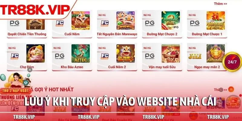 Lưu ý khi truy cập vào website nhà cái